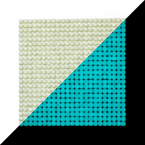 Lacrimae Lucis IVORY/AQUAMARINE Glow-in-the-dark Glass Tile / 1 sq. meter box (10 sheets)