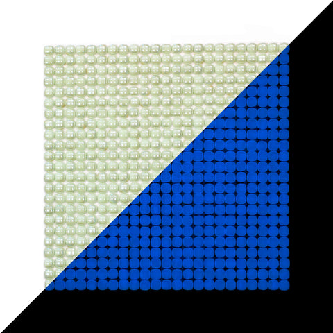 Lacrimae Lucis IVORY/OCEAN BLUE Glow-in-the-dark Glass Tile / 1 sq. meter box (10 sheets)