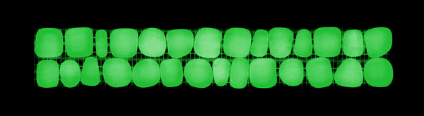 YELLOW-GREEN Glow-in-the-dark Decorative Listellos / Box of 5 strips